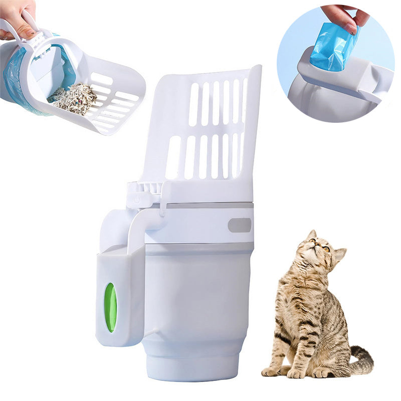 Upgrade Widen Cat Litter Shovel Scoop With Refill Bags Large Cat Litter Box Self Cleaning Cat Waste Bin System Pet Supplies Pet Products - Nestkin Store