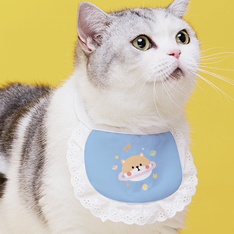 Pet Cat Supplies Saliva Towel Collar Bib Cute - Nestkin Store