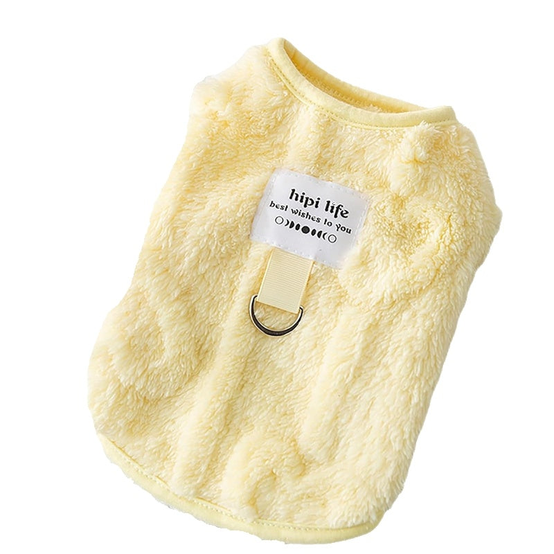 Autumn And Winter Dog Clothes Can Pull Simple Solid Color Two-legged Down Jacket Cat Warm Vest Pet Clothing - Nestkin Store