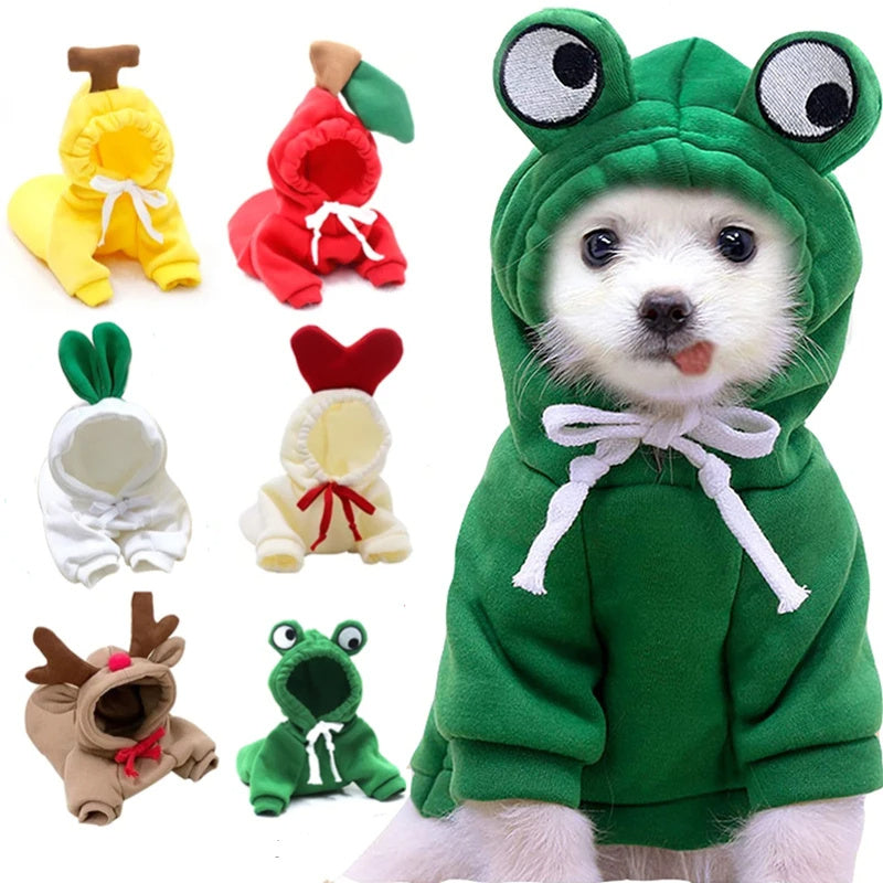 Cute Fruit Dog Clothes For Small Dogs Hoodies Winter Warm Fleece Pet Clothing Puppy Cat Costume Coat For French Chihuahua Outfit - Nestkin Store