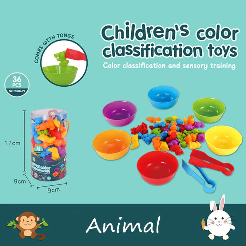Colorful Montessori Rainbow Bears