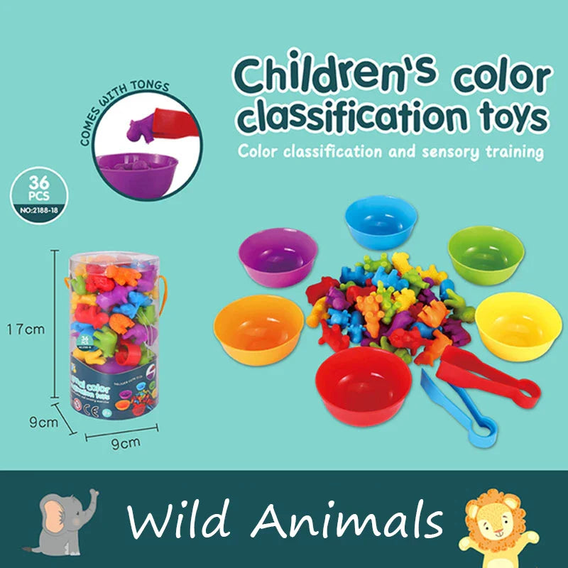 Colorful Montessori Rainbow Bears