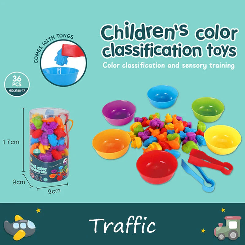Colorful Montessori Rainbow Bears