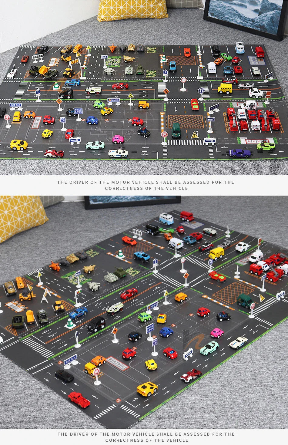 Thin Plastic Traffic Road Carpet for Kids Playmat Children Rug Simulated Parking Map Toy Baby Play Mat Little Boy Girl Mats Toys - Nestkin Store
