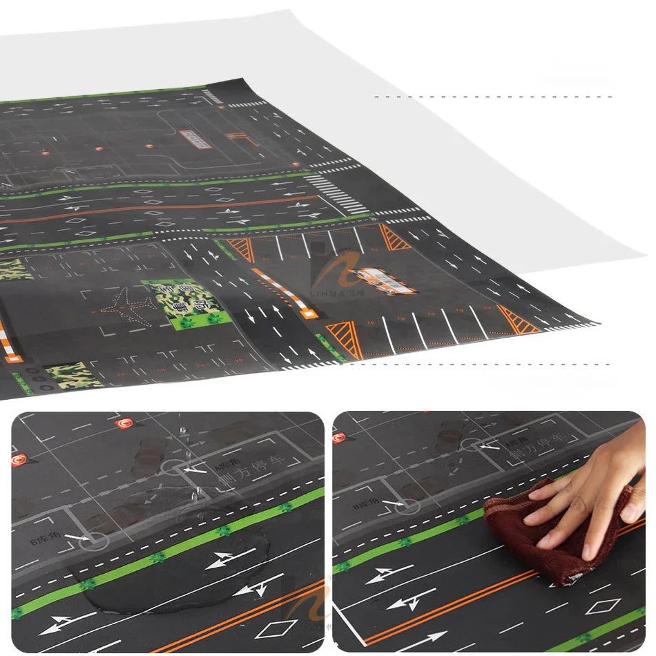Thin Plastic Traffic Road Carpet for Kids Playmat Children Rug Simulated Parking Map Toy Baby Play Mat Little Boy Girl Mats Toys - Nestkin Store