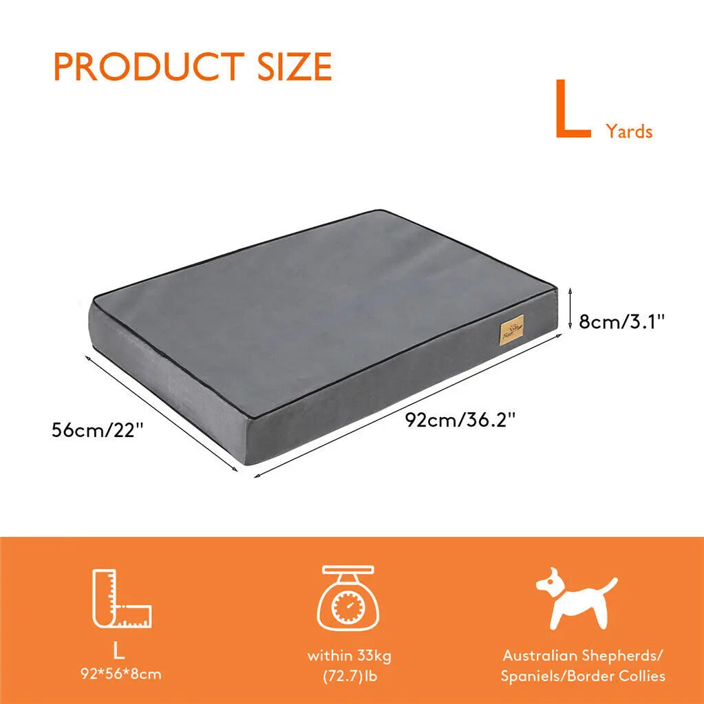 M L XL 2XL Dog Bed Jumbo Pet Orthopedic Bed Memory Foam Base Crate Mattess Cushion with Washable Cover Waterproof - Nestkin Store