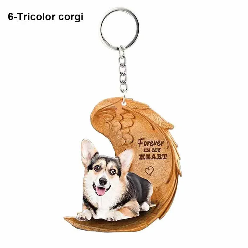 1 Piece 23 Style Dog Forever In My Heart  Angel Pendant Bag Key Chains Car Keychain Keyring  Pet Jewelry Gift For Women Girls - Nestkin Store