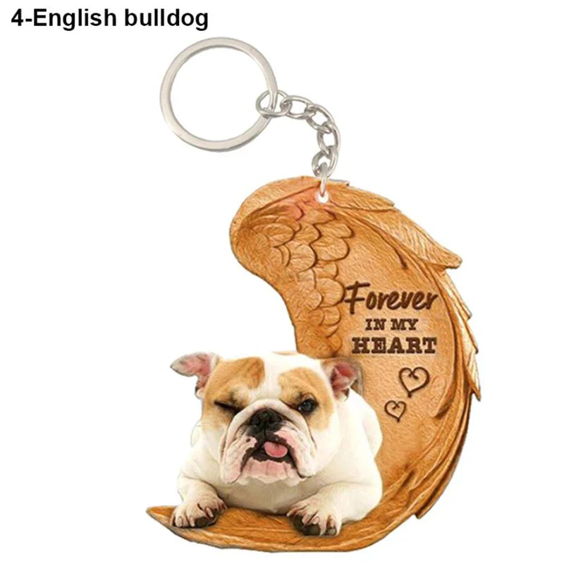 39 Style Cut Dog Forever In My Heart Angel Pendant Bag Keychain Car Key Chain Keyring Pet Jewelry Best Friends Gifts Accessories - Nestkin Store
