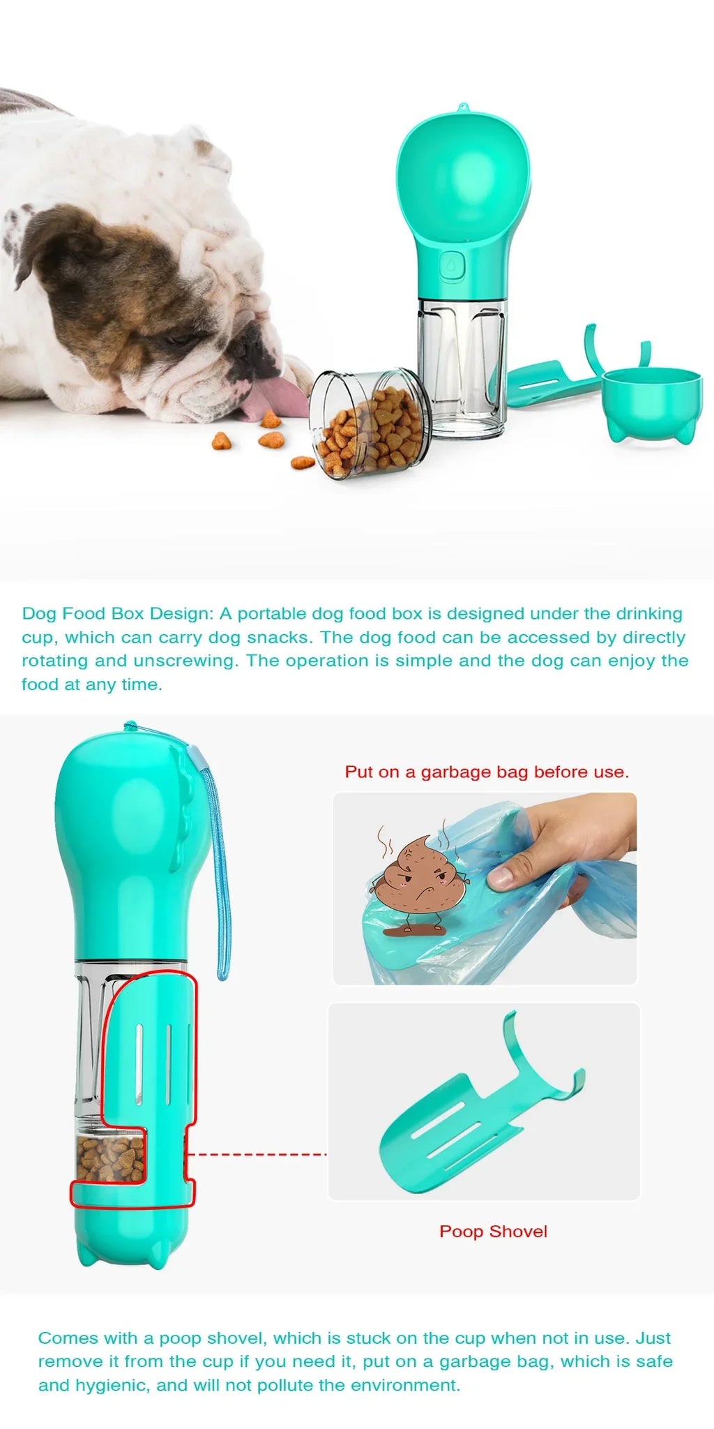 Portable Pet Dog Water Bottle For Small Large Dogs Travel Puppy Cat Drinking Bowl Outdoor Pet Water Dispenser Feeder wiht shovel - Nestkin Store