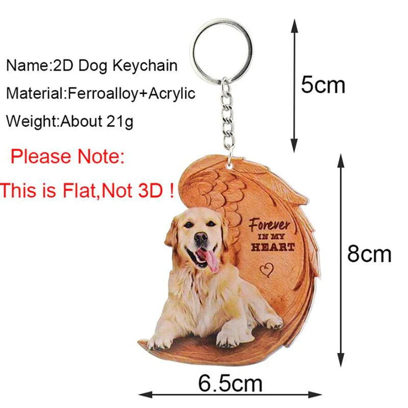 39 Style Cut Dog Forever In My Heart Angel Pendant Bag Keychain Car Key Chain Keyring Pet Jewelry Best Friends Gifts Accessories - Nestkin Store