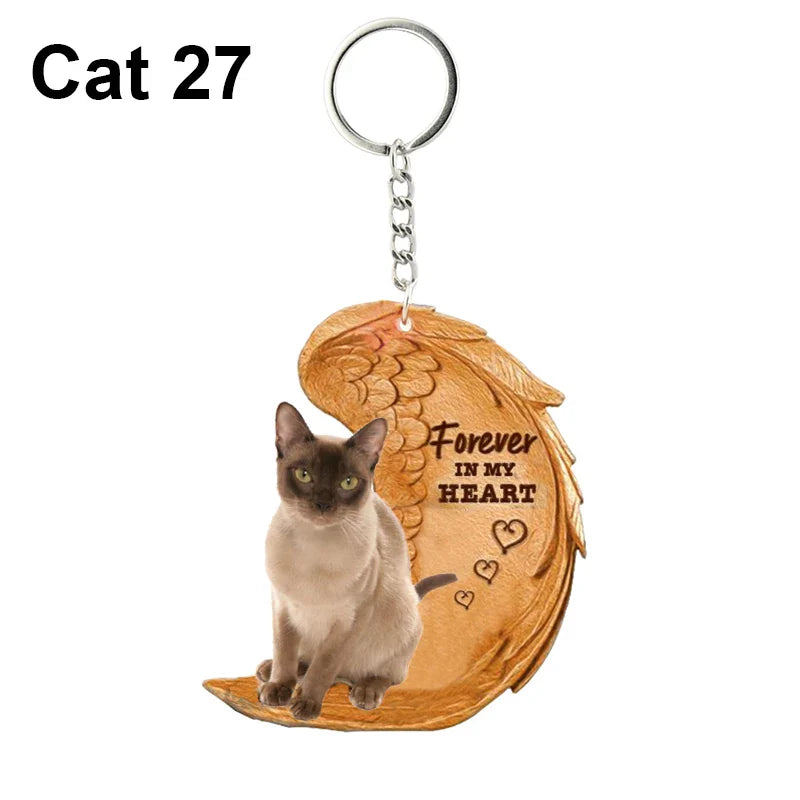 1 Piece 23 Style Dog Forever In My Heart  Angel Pendant Bag Key Chains Car Keychain Keyring  Pet Jewelry Gift For Women Girls - Nestkin Store