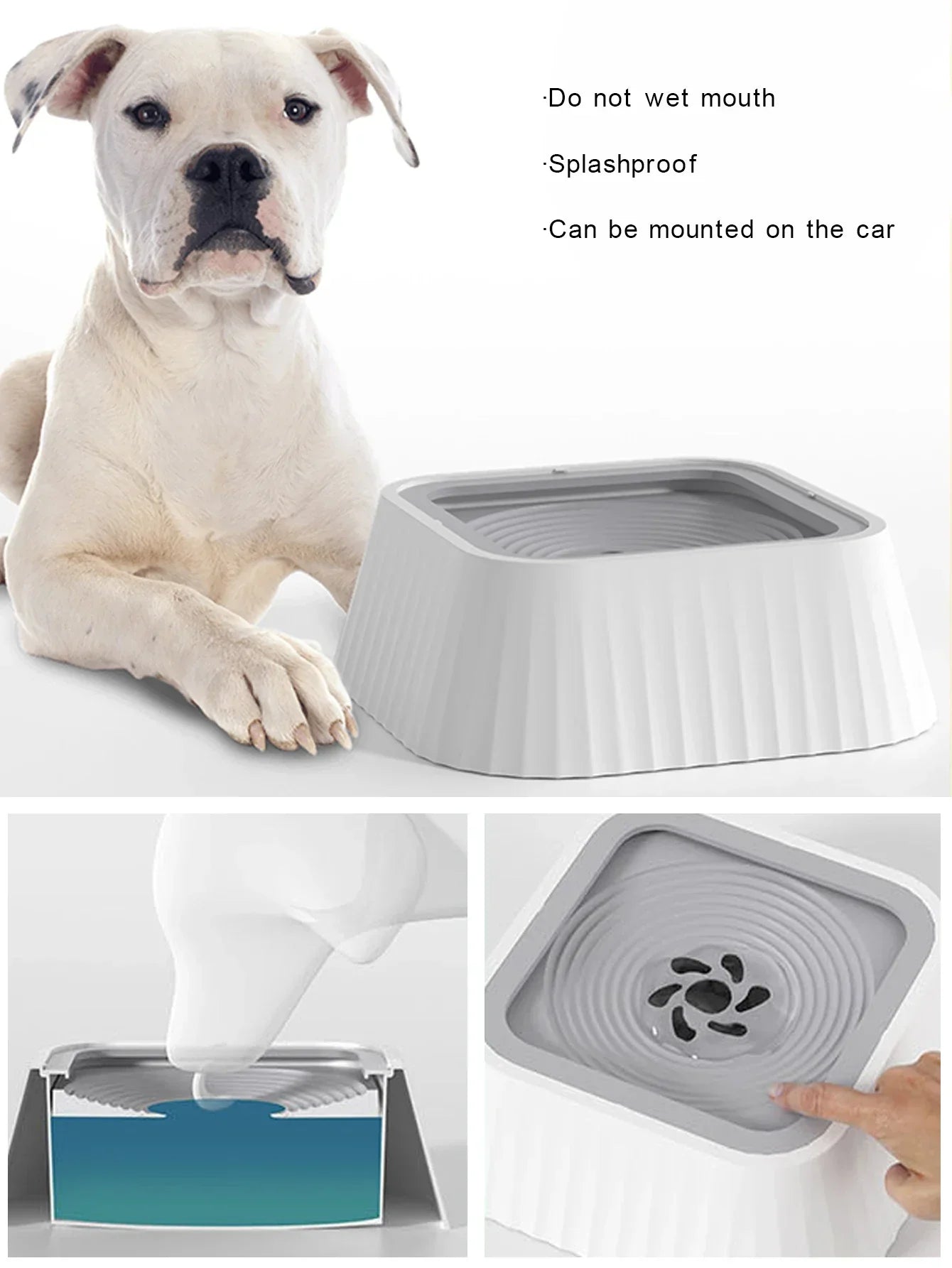 Pet Water Fountain with Floating Plates No Spill Dog Water Bowl Clean Drinking Slow Feeder Anti-splash Pet for Dogs for Pet - Nestkin Store