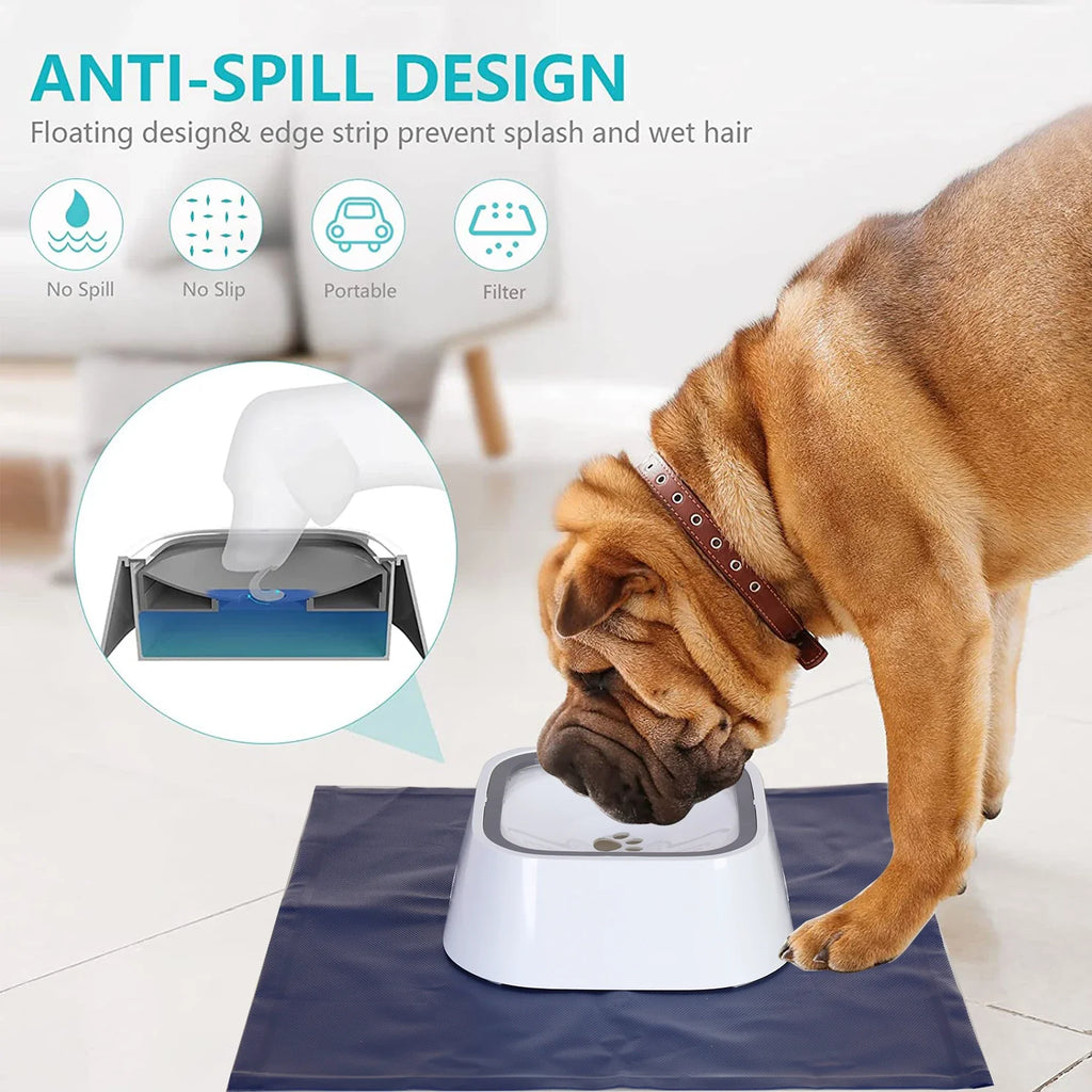 Water Feeder Bowl with Waterproof Cloth Mat, Floating Pet Dog Drinking Bowl, Splash-Free Plastic Dispenser - Nestkin Store