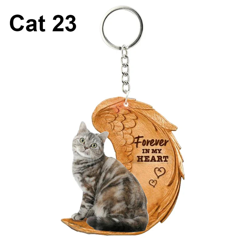 1 Piece 23 Style Dog Forever In My Heart  Angel Pendant Bag Key Chains Car Keychain Keyring  Pet Jewelry Gift For Women Girls - Nestkin Store