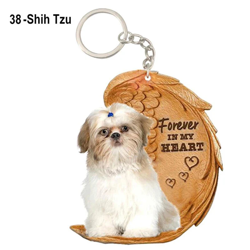 Dog Memorial Keychain - Forever In My Heart Angel Pendant Pet Jewelry Gift - Nestkin Store