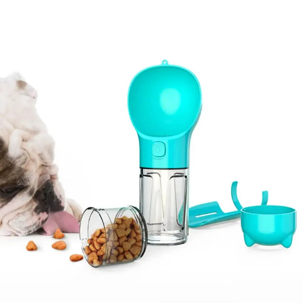 300/500ml Pet Water Food Dispenser 3 in 1 Leak Proof Pet Dog Water Bottle with Trash Bag Box and Shovel Dog Food Feeder Cat - Nestkin Store