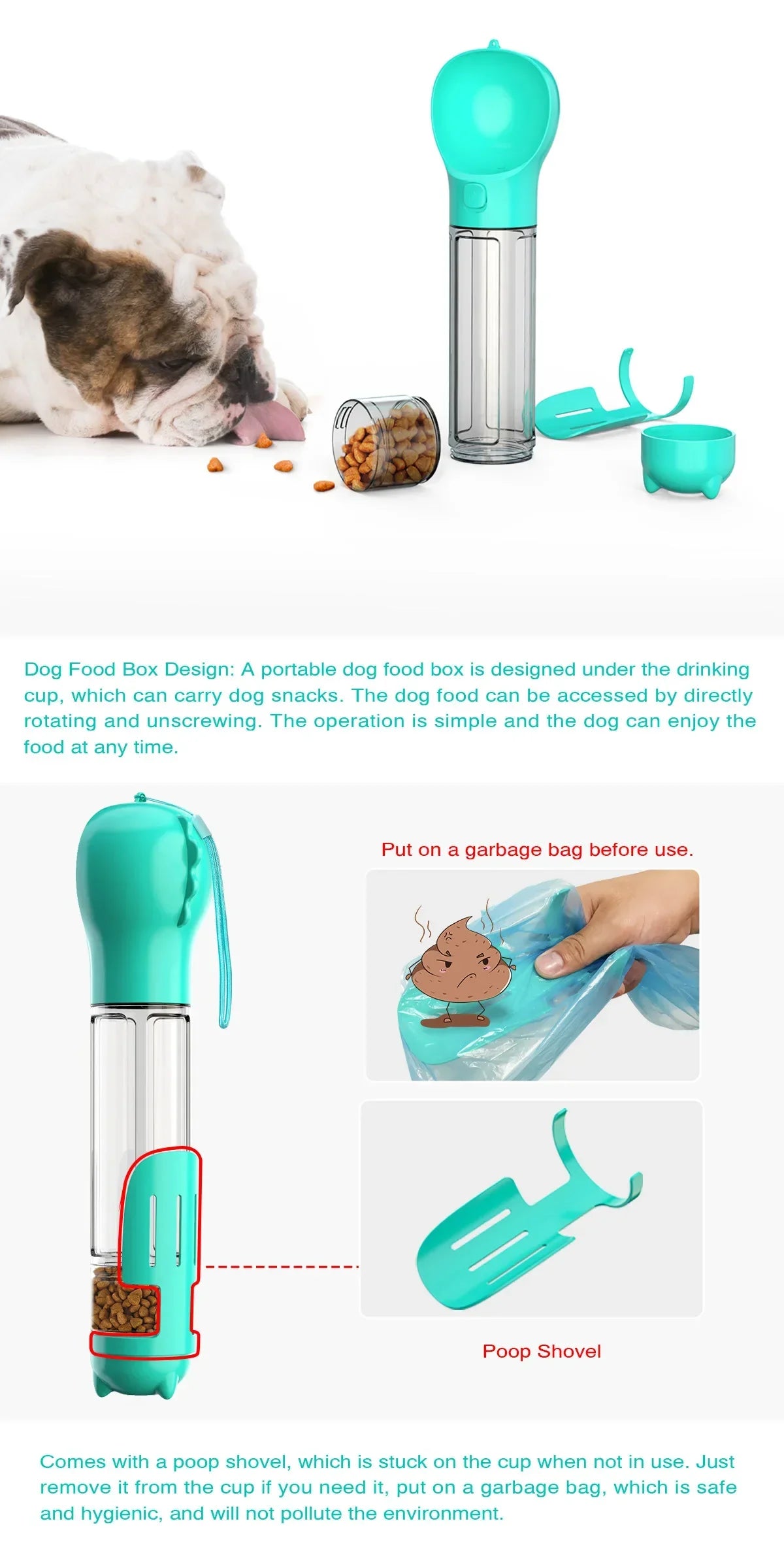 Portable Pet Dog Water Bottle For Small Large Dogs Travel Puppy Cat Drinking Bowl Outdoor Pet Water Dispenser Feeder wiht shovel - Nestkin Store