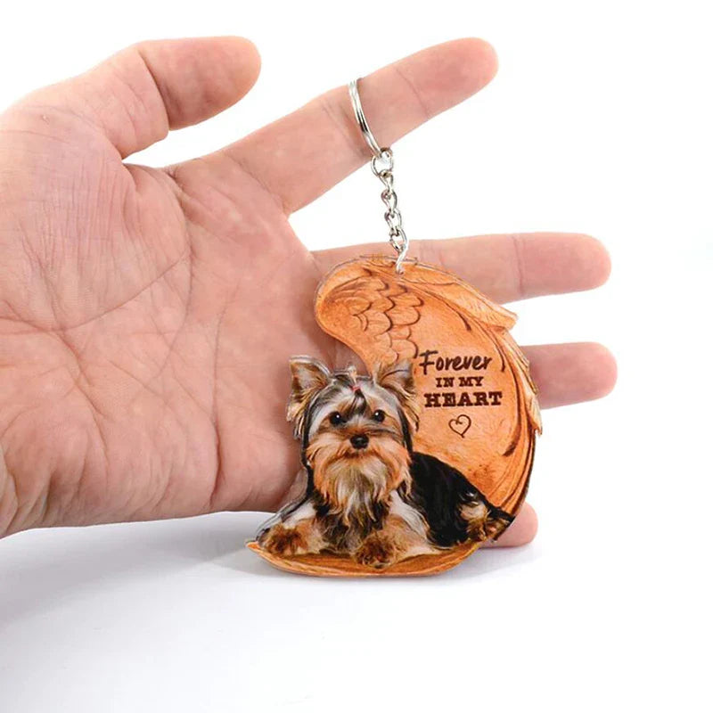 39 Style Cut Dog Forever In My Heart Angel Pendant Bag Keychain Car Key Chain Keyring Pet Jewelry Best Friends Gifts Accessories - Nestkin Store