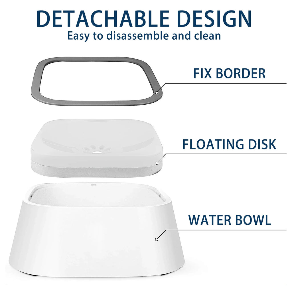Water Feeder Bowl with Waterproof Cloth Mat, Floating Pet Dog Drinking Bowl, Splash-Free Plastic Dispenser - Nestkin Store
