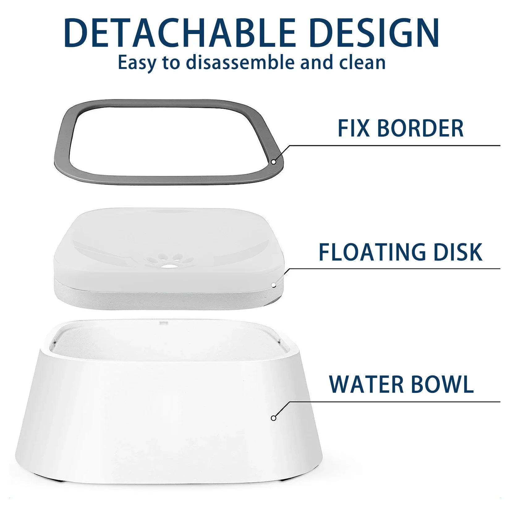 Water Feeder Bowl with Waterproof Cloth Mat, Floating Pet Dog Drinking Bowl, Splash-Free Plastic Dispenser - Nestkin Store