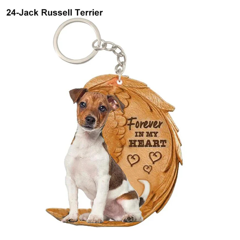 Dog Memorial Keychain - Forever In My Heart Angel Pendant Pet Jewelry Gift - Nestkin Store