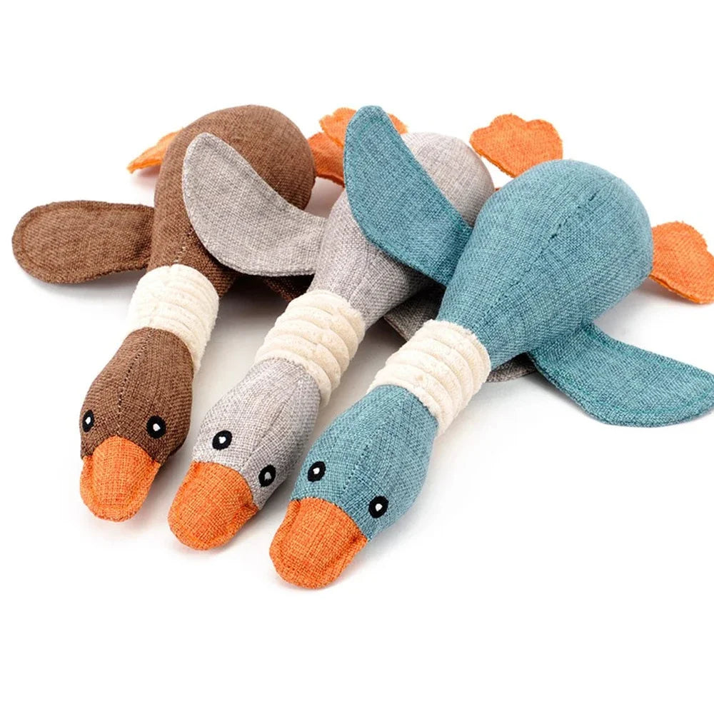 Cute Dog Plush Toys Pet Duck Squeak Toy for Puppy Sound Wild Goose Chew Toy for Small Middle Large Dogs Teeth Cleaning Toys - Nestkin Store