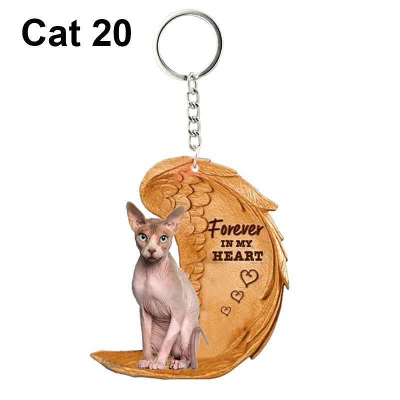 1 Piece 23 Style Dog Forever In My Heart  Angel Pendant Bag Key Chains Car Keychain Keyring  Pet Jewelry Gift For Women Girls - Nestkin Store