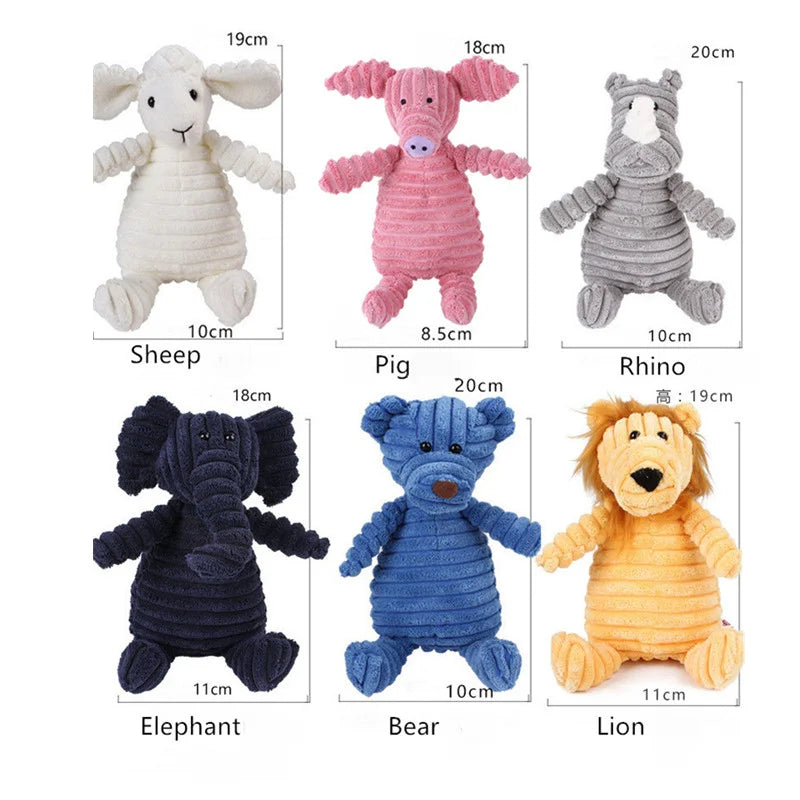 Pet Dogs Plush Animal Chewing Toy Wear-resistant Squeak Cute Bear Fox Toys for Dog Puppy Teddy Interactive Supplies - Nestkin Store
