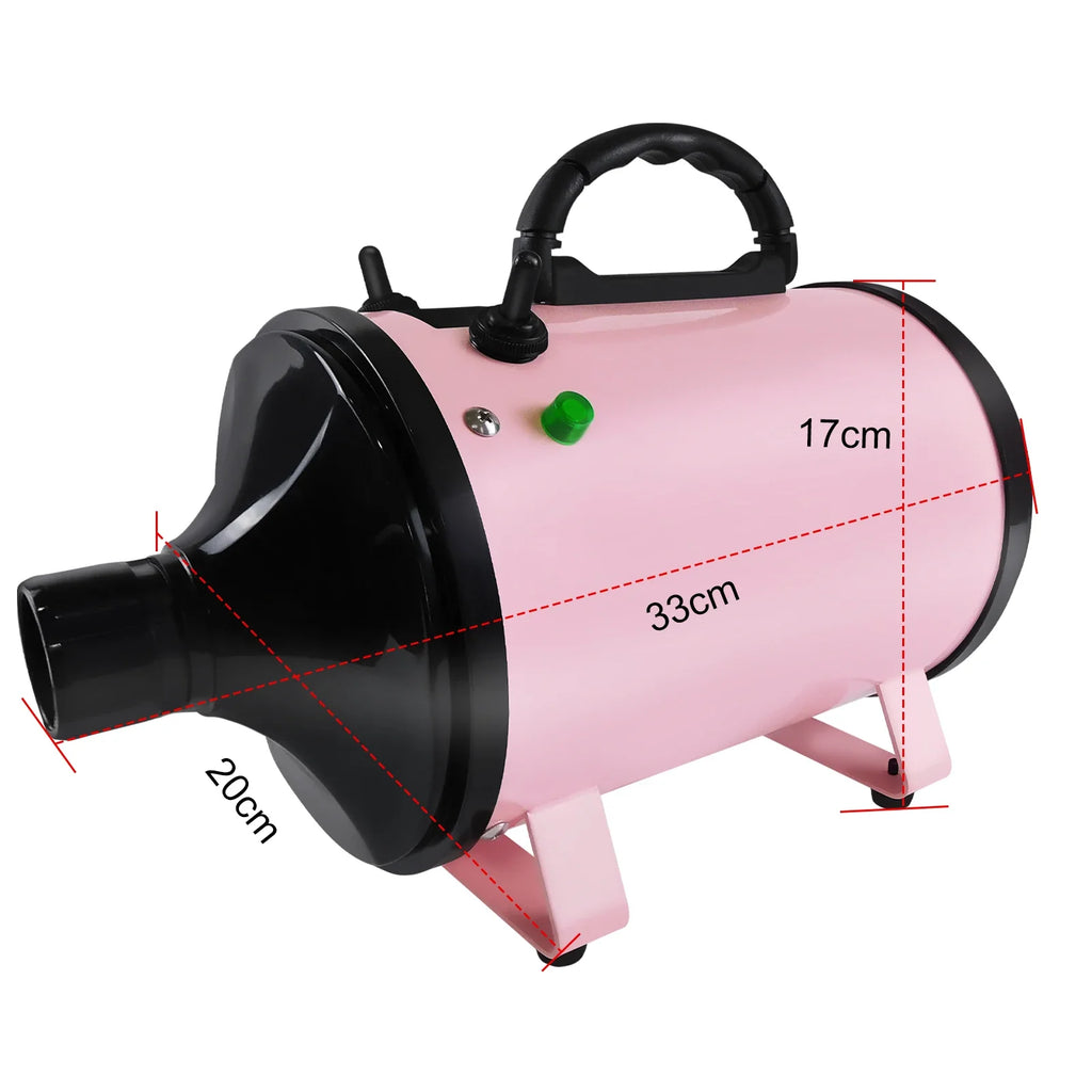 2800W Pet Dog Cat Grooming Hair Dryer Hairdryer Blaster Blower Low Noise Washer Heater with 2.5M Hose 3 Different Nozzles - Nestkin Store
