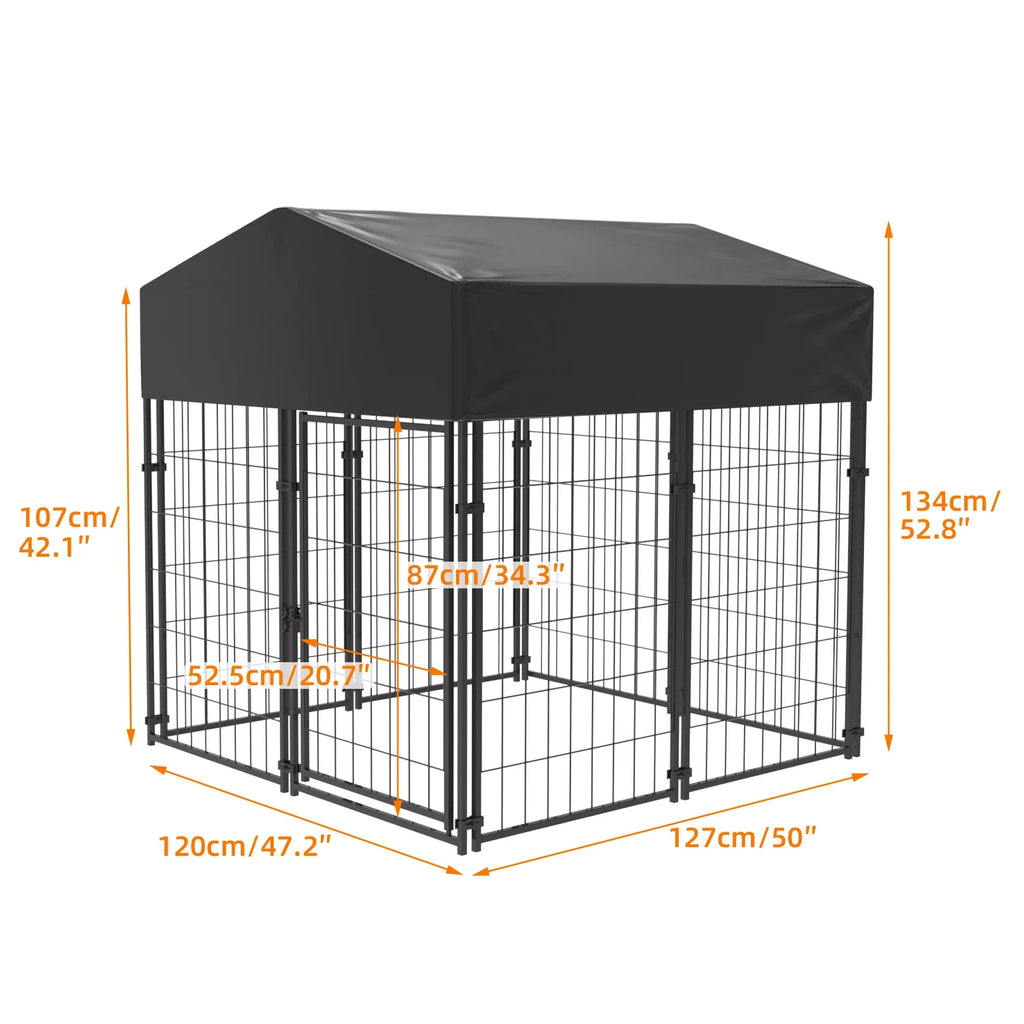 Oversize Dog Cage, Pet Run Enclosure, Playpen with Roof, for Outdoor Pet Kennel, High Fence - Nestkin Store