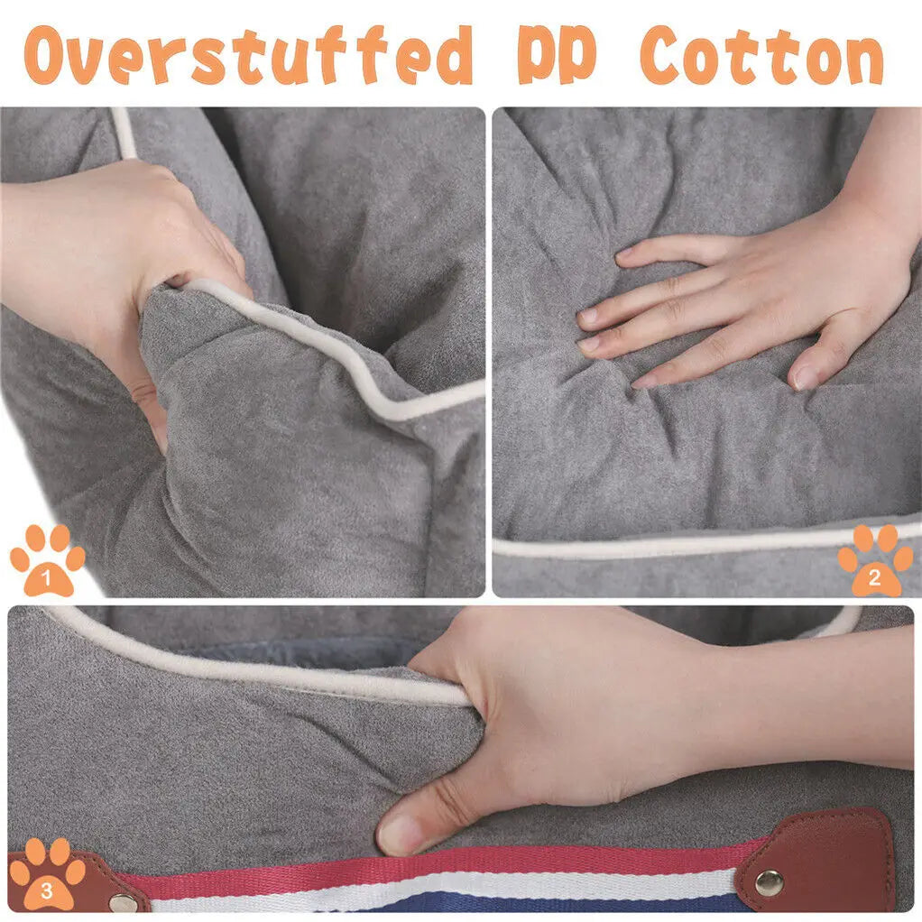 Dog Car Seat Protector Travel Anti-Slip Pet Booster Seat with Storage Pockets and Safety Leash Car Carrier Bed Hold 14kg - Nestkin Store