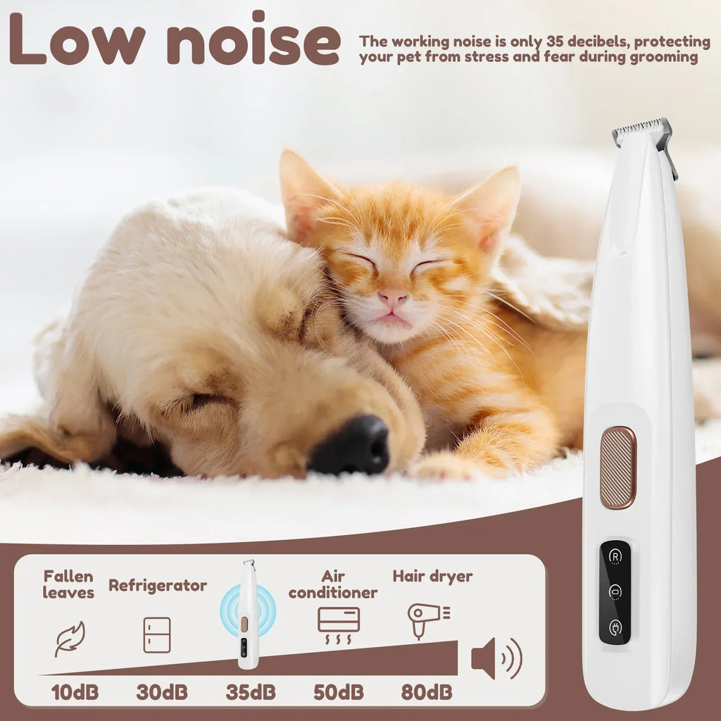 New Dog Paw Trimmer with LED Light Fully Waterproof Pet Hair Trimmer with LED Display Dog Clippers for Grooming 18mm Widen Blade - Nestkin Store