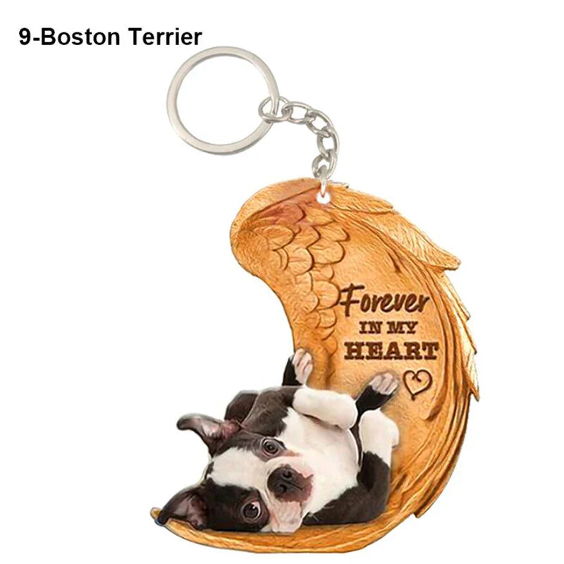 Dog Memorial Keychain - Forever In My Heart Angel Pendant Pet Jewelry Gift - Nestkin Store