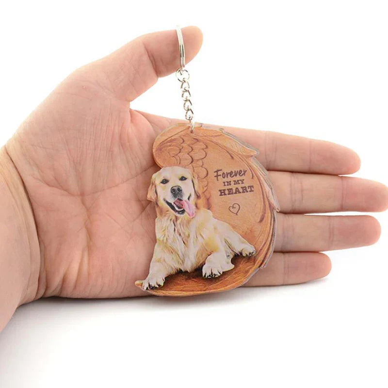 Dog Memorial Keychain - Forever In My Heart Angel Pendant Pet Jewelry Gift - Nestkin Store