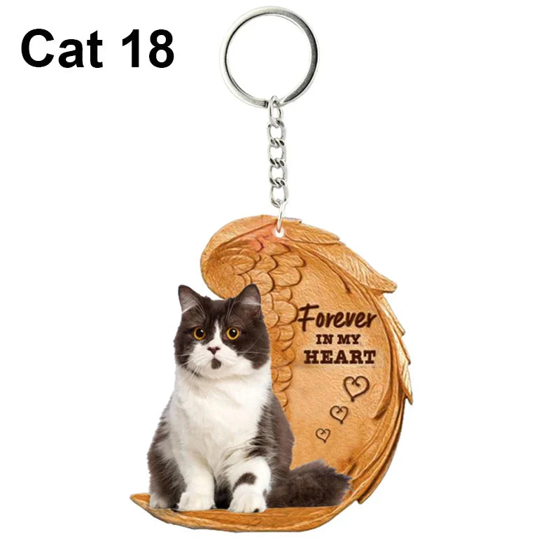 1 Piece 23 Style Dog Forever In My Heart  Angel Pendant Bag Key Chains Car Keychain Keyring  Pet Jewelry Gift For Women Girls - Nestkin Store