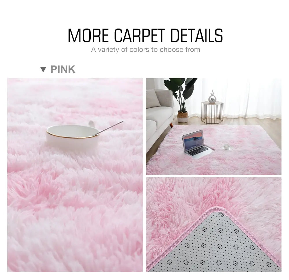 Gray Carpet for Living Room Plush Rug Bed Room Floor Fluffy Mats Anti-slip Home Decor Rugs Soft Velvet Carpets Kids Room Blanket - Nestkin Store
