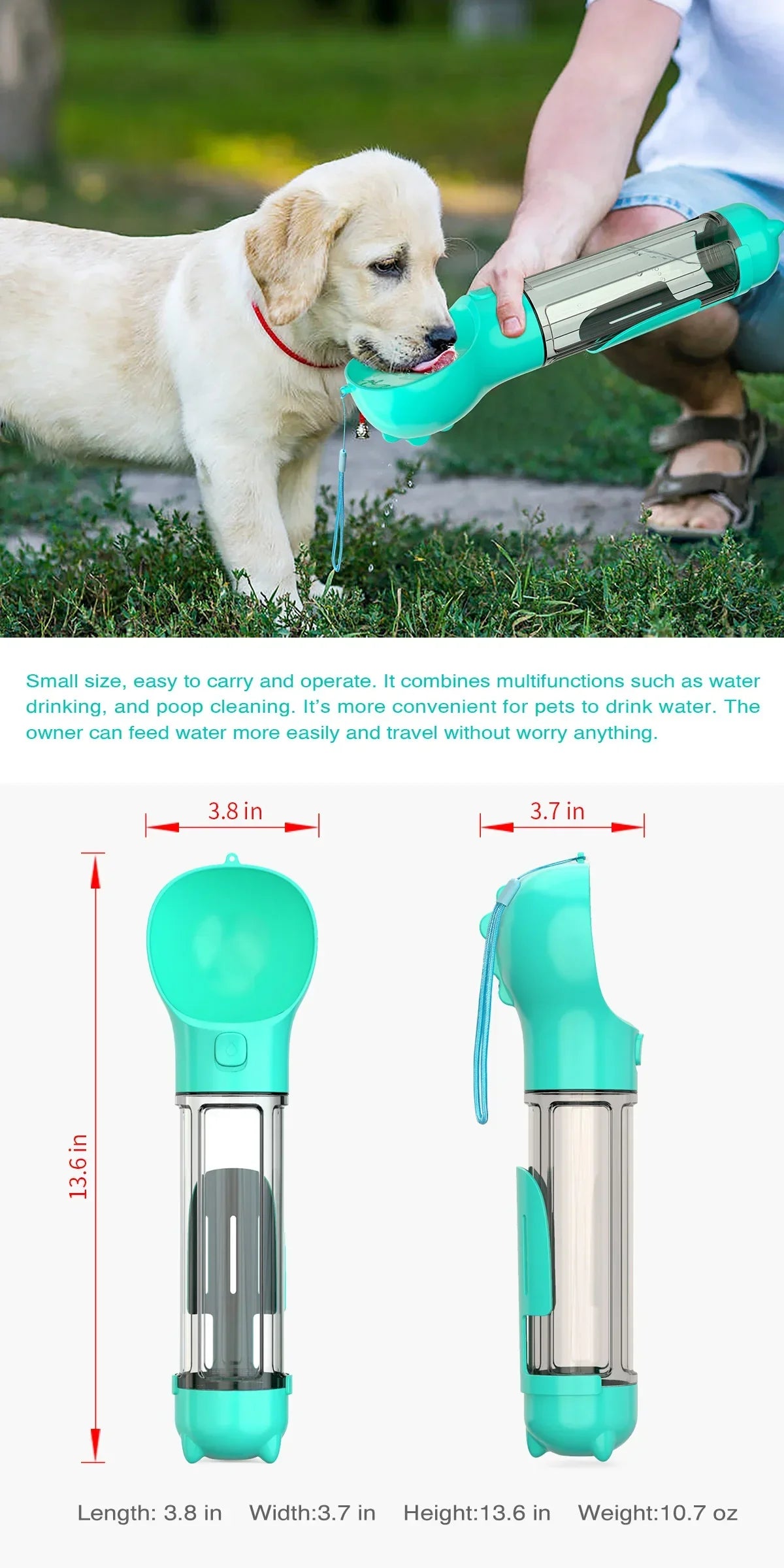 Portable Pet Dog Water Bottle For Small Large Dogs Travel Puppy Cat Drinking Bowl Outdoor Pet Water Dispenser Feeder wiht shovel - Nestkin Store