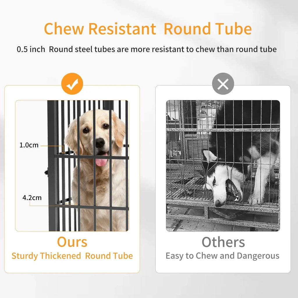 Furniture Style Dog Cage XXL Wooden Pet Kennel End Side Table with Tray and 3 Doors for Medium to Large Dogs - Nestkin Store