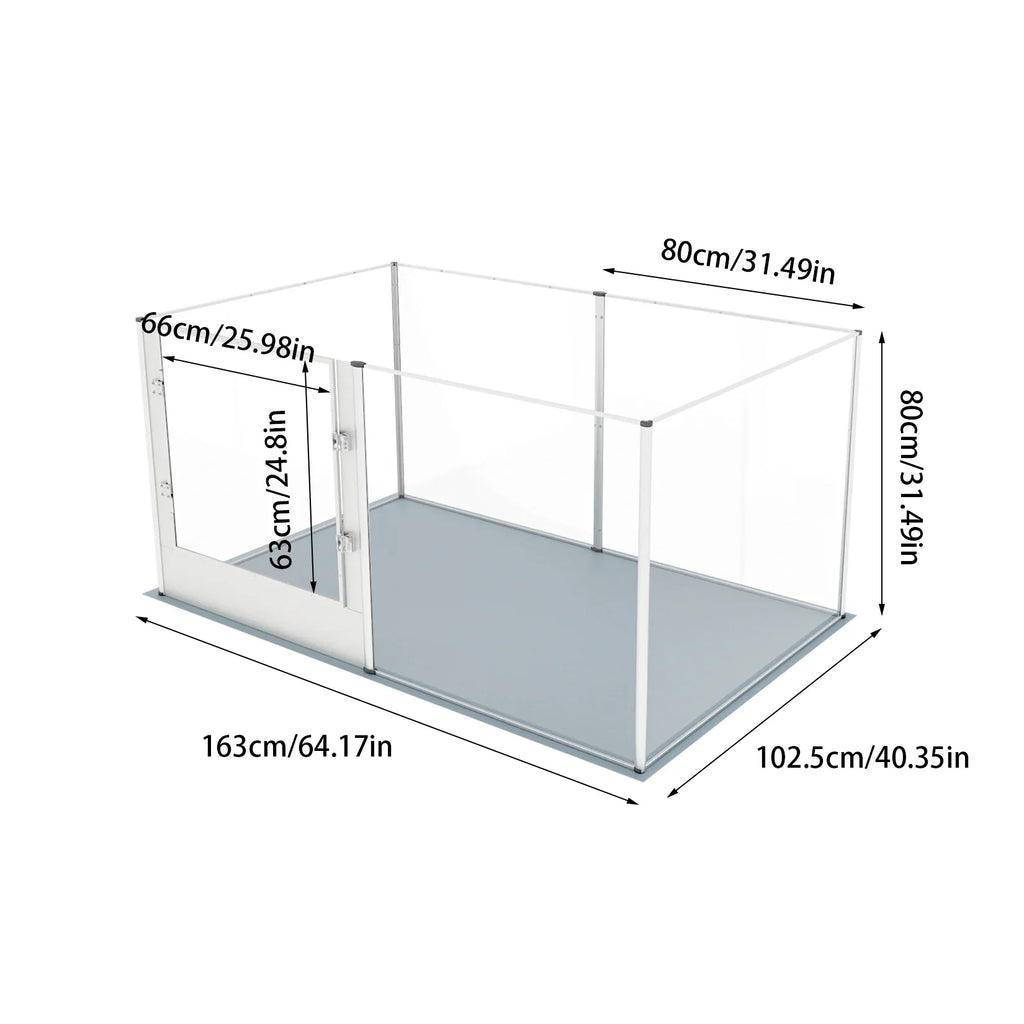 Large Acrylic Dog Playpen Fence, 6 Panels, Heavy Duty Pet Kennels Crate, Whelping Box with Waterproof Mat - Nestkin Store