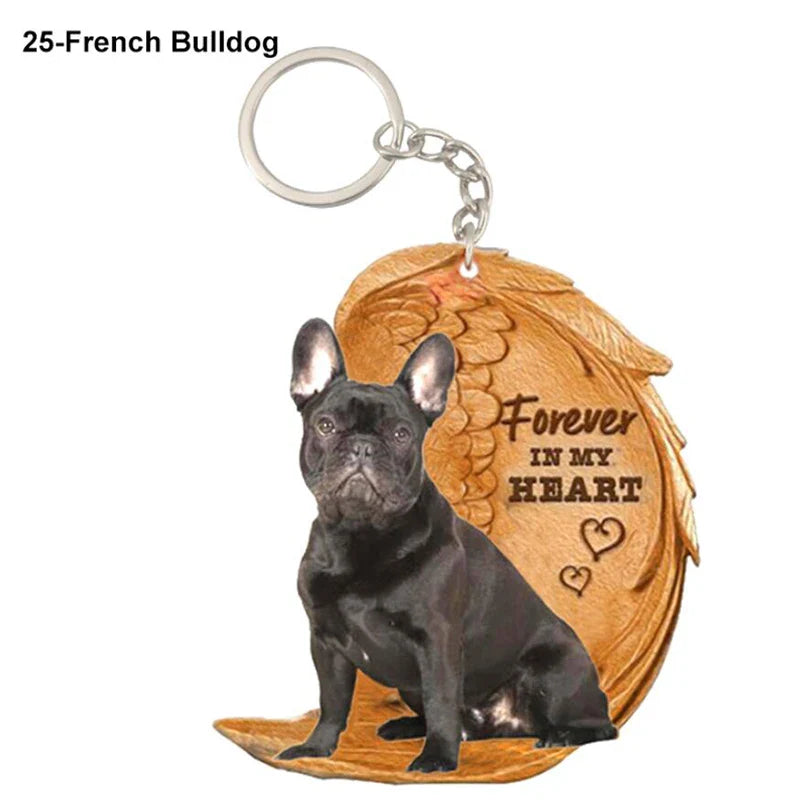 39 Style Cut Dog Forever In My Heart Angel Pendant Bag Keychain Car Key Chain Keyring Pet Jewelry Best Friends Gifts Accessories - Nestkin Store