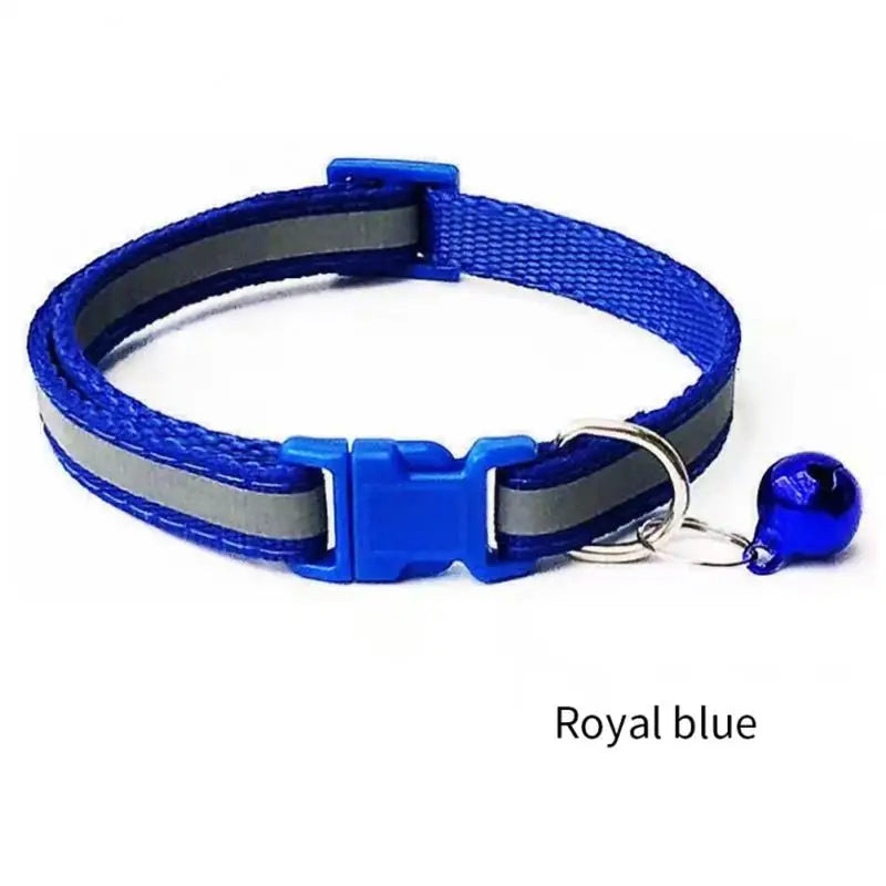 1PC Colors Reflective Breakaway Cat Collar Neck Ring Necklace Bell Pet Products Safety Elastic Adjustable Pet Reflective Collar - Nestkin Store