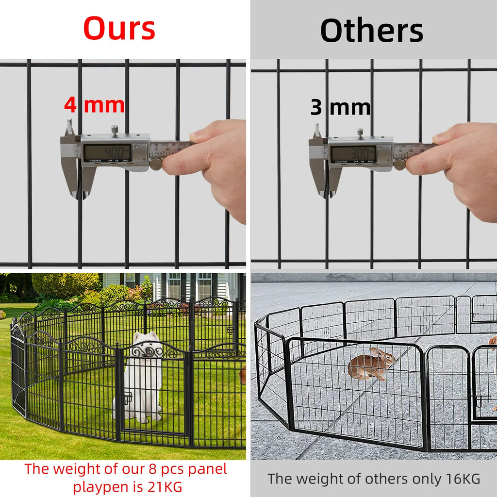 Heavy Duty Metal Dog Playpen, Foldable, 8 Panels, Pet, Animal, Kennel Pen, Fence with Gate for Indoor and Outdoor - Nestkin Store