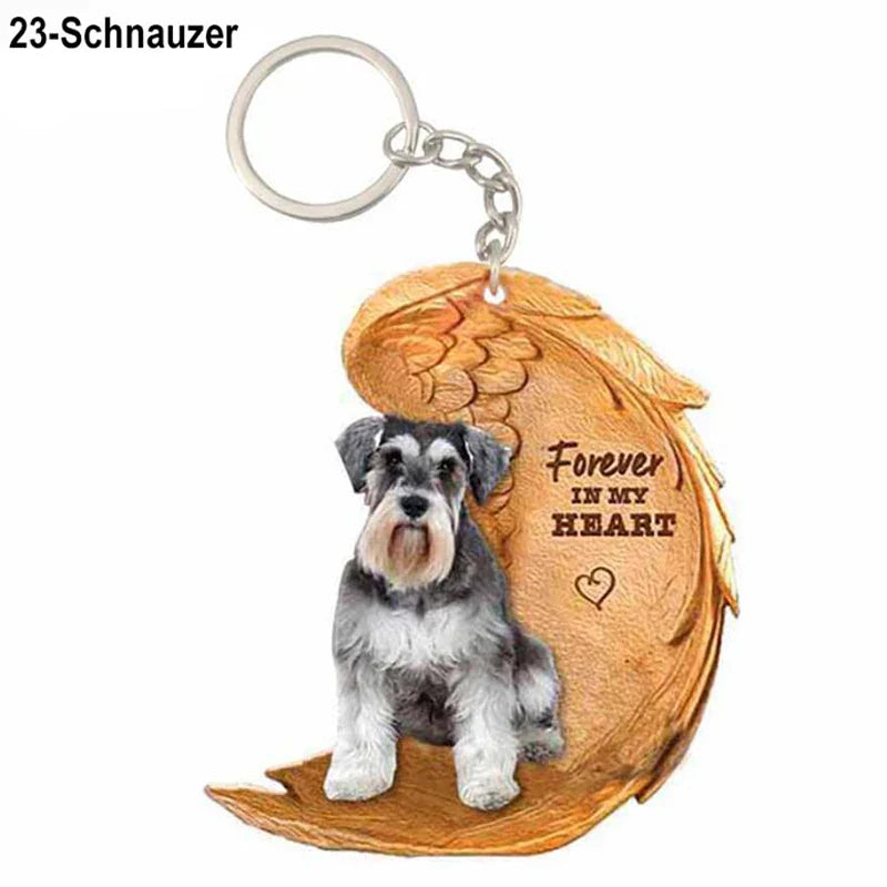 Dog Memorial Keychain - Forever In My Heart Angel Pendant Pet Jewelry Gift - Nestkin Store