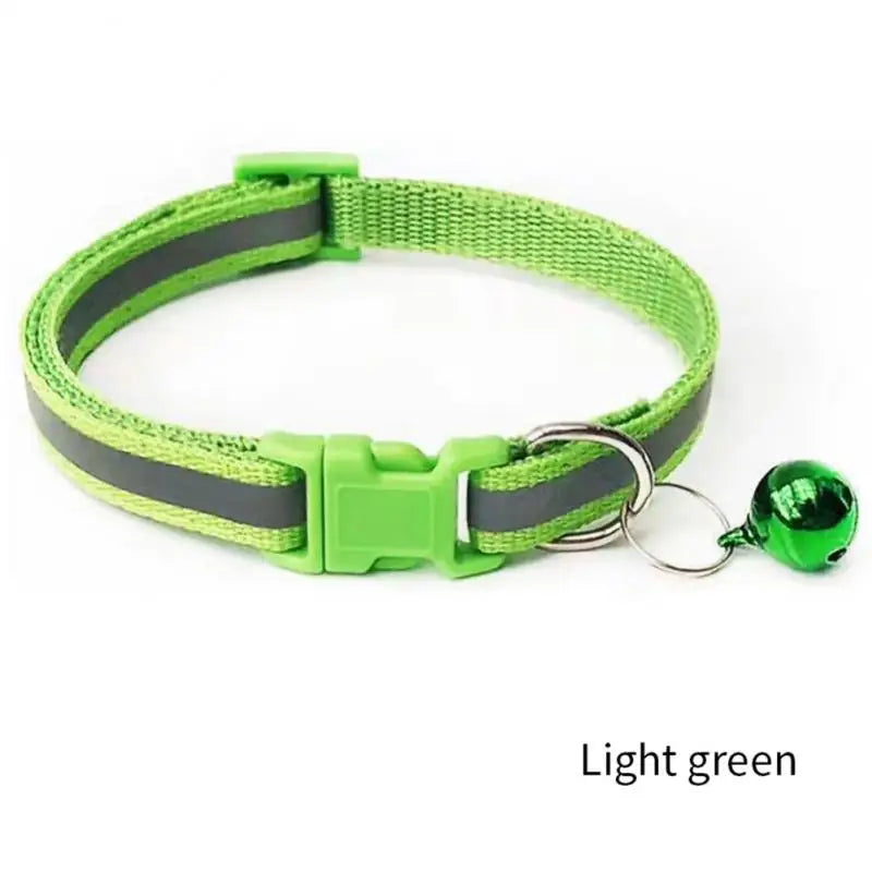1PC Colors Reflective Breakaway Cat Collar Neck Ring Necklace Bell Pet Products Safety Elastic Adjustable Pet Reflective Collar - Nestkin Store