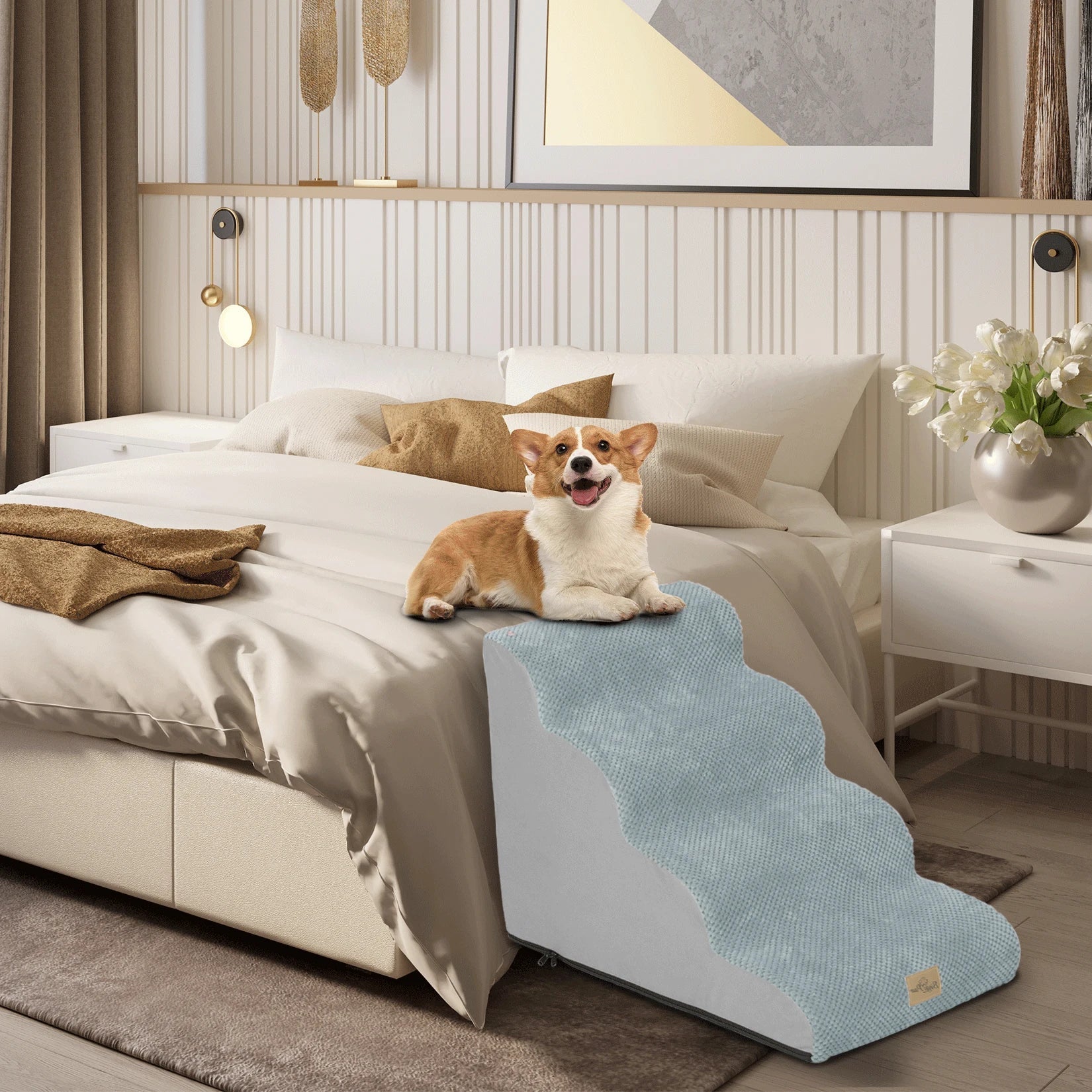 Pet Training Stairs with Removable Cover, 3, 4, 5 Steps, Bed, Sofa, Cats, Ladder, Ramp, XL - Nestkin Store