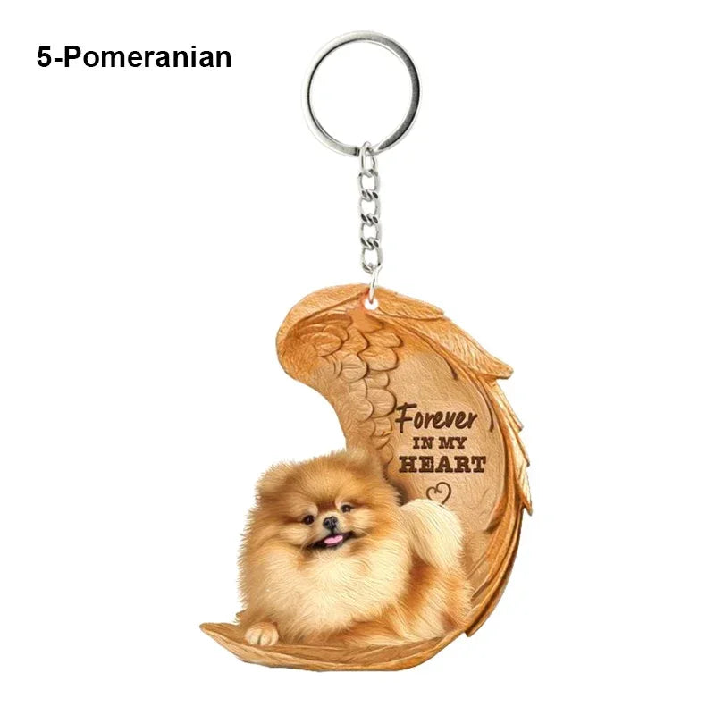 1 Piece 23 Style Dog Forever In My Heart  Angel Pendant Bag Key Chains Car Keychain Keyring  Pet Jewelry Gift For Women Girls - Nestkin Store