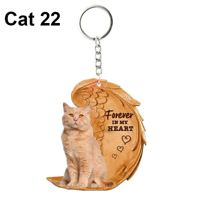 1 Piece 23 Style Dog Forever In My Heart  Angel Pendant Bag Key Chains Car Keychain Keyring  Pet Jewelry Gift For Women Girls - Nestkin Store