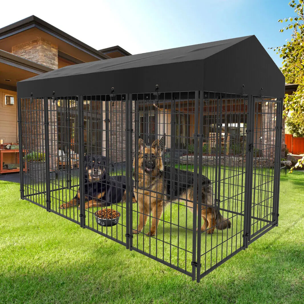 Oversize Dog Cage, Pet Run Enclosure, Playpen with Roof, for Outdoor Pet Kennel, High Fence - Nestkin Store