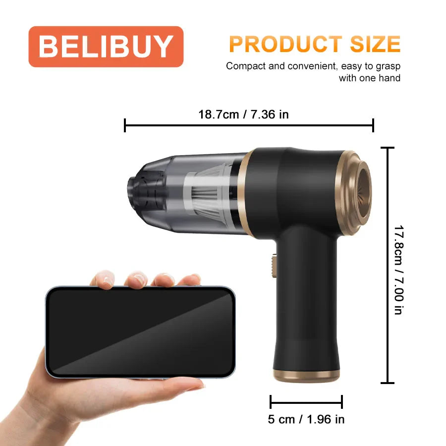 BELIBUY Wireless Car Vacuum Cleaner for Cleaning Bedroom Carpets Portable High Power Function Home Appliance Cleaning Machine - Nestkin Store