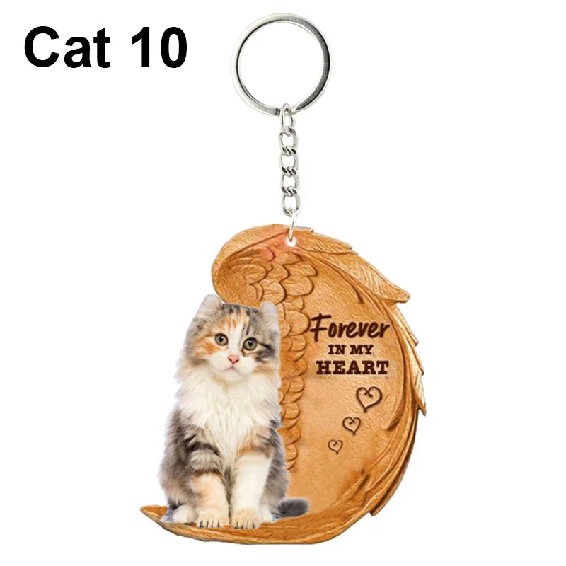 1 Piece 23 Style Dog Forever In My Heart  Angel Pendant Bag Key Chains Car Keychain Keyring  Pet Jewelry Gift For Women Girls - Nestkin Store